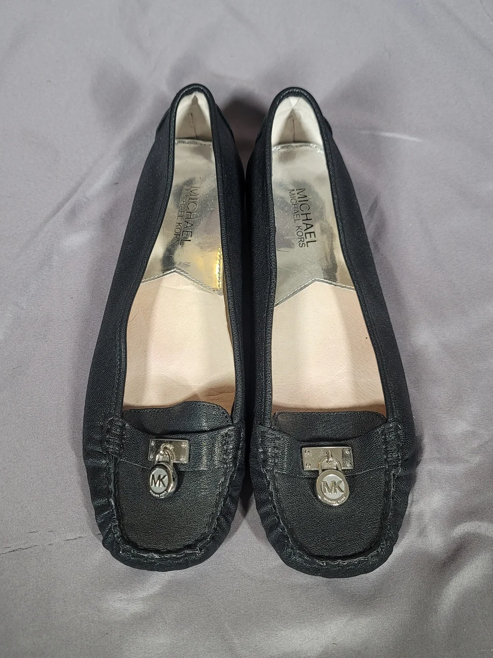 Michael Kors Black Leather Moccasin Loafers